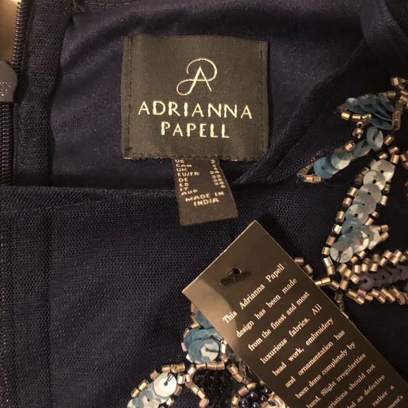 ADRIANNA PAPELL Beaded Mesh Chiffon Gown - Picture 6 of 6